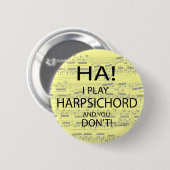 Badge Rond 5 Cm Ha Harpsichord (Devant & derrière)