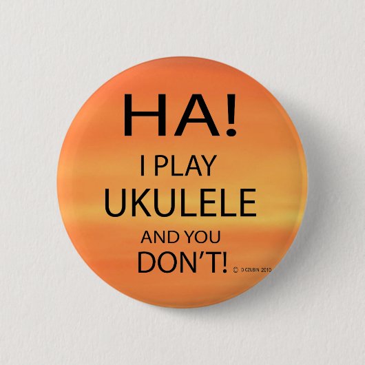 Badge Rond 5 Cm Ha Ukulele (Devant)