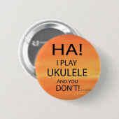 Badge Rond 5 Cm Ha Ukulele (Devant & derrière)