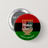 Badge Rond 5 Cm HABARI GANI Kwanzaa (Devant & derrière)