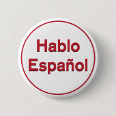 Badge Rond 5 Cm Hablo Español - Je parle espagnol (Devant)