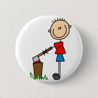 Badge Rond 5 Cm Hachage du chiffre en bois bouton de bâton