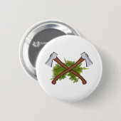 Badge Rond 5 Cm haches de franchissement de brousse (Devant & derrière)