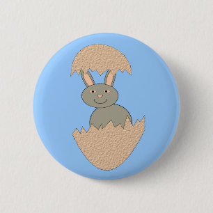 Badge Rond 5 Cm Hachure de lapin de l'oeuf Bouton bizarre