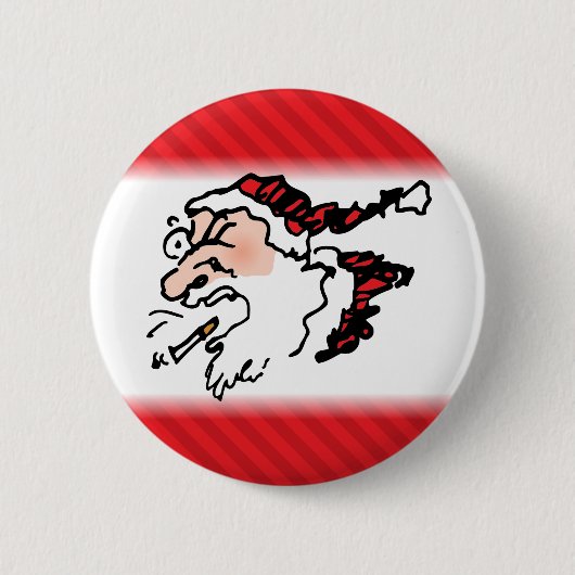 Badge Rond 5 Cm Hackin Père Noël Drôle Cartoon (Devant)