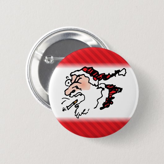 Badge Rond 5 Cm Hackin Père Noël Drôle Cartoon (Devant & derrière)