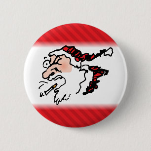 Badge Rond 5 Cm Hackin Santa Dessin Animé Drôle