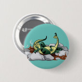 Badge Rond 5 Cm Hadrosaurus Se Détendre Dans Un Jacuzzi. (Devant & derrière)
