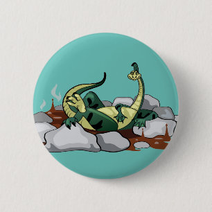 Badge Rond 5 Cm Hadrosaurus Se Détendre Dans Un Jacuzzi.