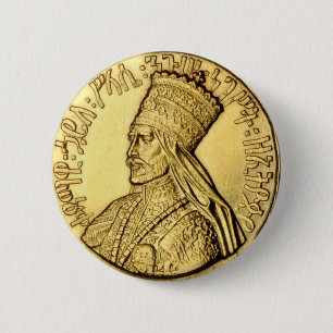 Badge Rond 5 Cm Haile Selassie Button Rasta Reggae Merchandises