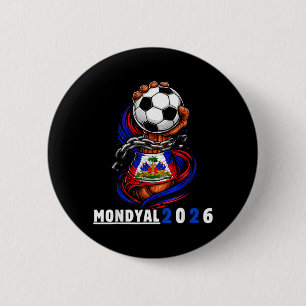 Badge Rond 5 Cm Haïti 2026 Coupe du Monde de Football Fan Fierté d