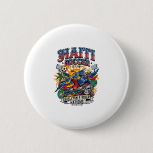 Badge Rond 5 Cm Haïti Football Squelette Attaquant Nations Style A
