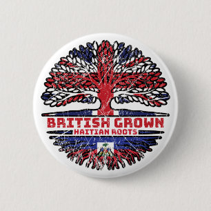 Badge Rond 5 Cm Haïti Haïti Royaume-Uni Royaume-Uni British Tree R