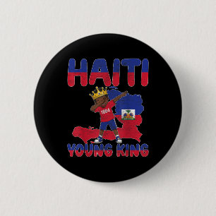 Badge Rond 5 Cm Haïti Jeune Roi Drapeau Jour Melanin Pour Blac