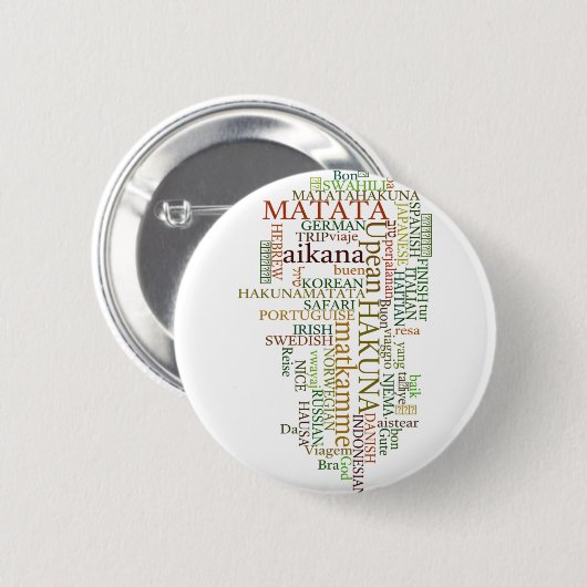 Badge Rond 5 Cm Hakuna Matata Global Word Cloud Art (Devant & derrière)