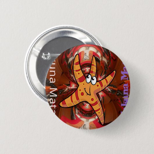 Badge Rond 5 Cm Hakuna Matata Starfish Design (Devant & derrière)