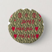Badge Rond 5 Cm Hakuna Matata Talk Argent Art Design (Devant)