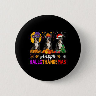Badge Rond 5 Cm Hallomerci de Noël à Boston Terrier Dog Halloween