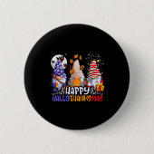 Badge Rond 5 Cm Hallothanksmas Gnomes Halloween Thanksgiving Chris (Devant)