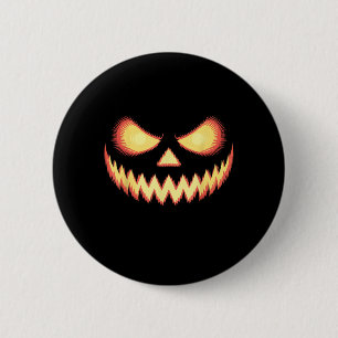 Badge Rond 5 Cm Halloween à la tête de Citrouille sculpté de Jack-