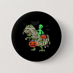 Badge Rond 5 Cm Halloween Alien équitation T Rex Fun Boys Girls Ki
