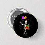 Badge Rond 5 Cm Halloween Anniversaire Soirée Skeleton Anniversair (Devant & derrière)