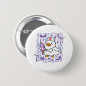 Badge Rond 5 Cm Halloween Automne Purple Coquette Oie Infirmière A (Devant & derrière)