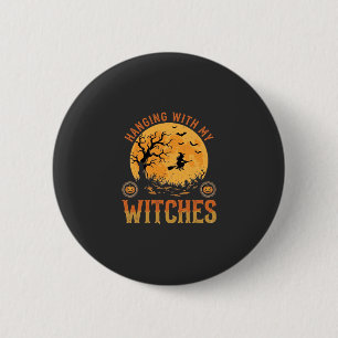 Badge Rond 5 Cm Halloween avec mes sorcières