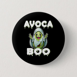 Badge Rond 5 Cm Halloween Avocado Pun Ghost Costume Drôle Veggie A