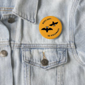 Badge Rond 5 Cm Halloween Bats Orange (En situation)