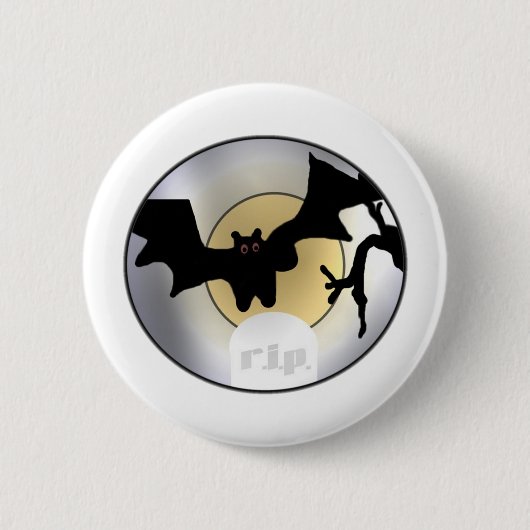 Badge Rond 5 Cm Halloween Bats RIP (Devant)
