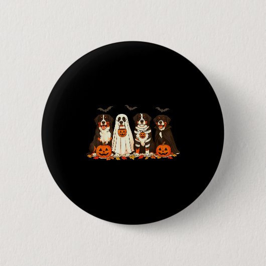 Badge Rond 5 Cm Halloween Bernese Mountain Dog Ghost Soky Bernese (Devant)