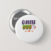 Badge Rond 5 Cm Halloween Boo Cutest Funny Décontracté (Devant & derrière)