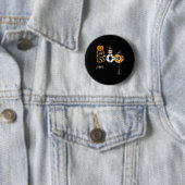 Badge Rond 5 Cm Halloween Boo Owl Avec Sorcière Casquette Araignée (En situation)
