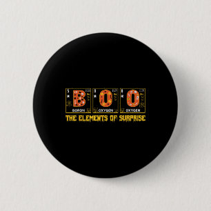 Badge Rond 5 Cm Halloween Boo School Chimie Physique Nerd Pumpki