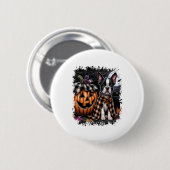 Badge Rond 5 Cm Halloween Boston Terrier Dog (Devant & derrière)