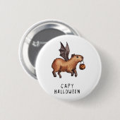Badge Rond 5 Cm Halloween Capybara (Devant & derrière)