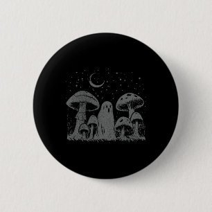 Badge Rond 5 Cm Halloween Champignons Fantôme Grunge Vintage 90 Ae