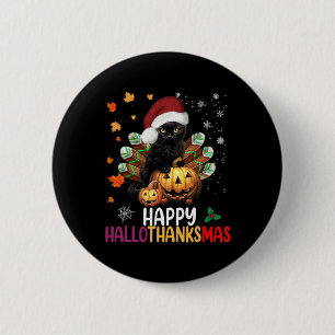 Badge Rond 5 Cm Halloween Chat Noir Halloween Hallothanksmas Joyeu