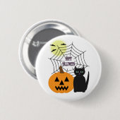 Badge Rond 5 Cm Halloween chats et Citrouilles (Devant & derrière)
