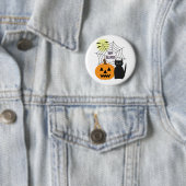 Badge Rond 5 Cm Halloween chats et Citrouilles (En situation)