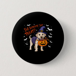 Badge Rond 5 Cm Halloween Chiot de Sorcière Treat Labrador Chiot