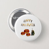 Badge Rond 5 Cm Halloween citrouille (Devant & derrière)