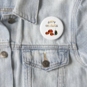 Badge Rond 5 Cm Halloween citrouille (En situation)