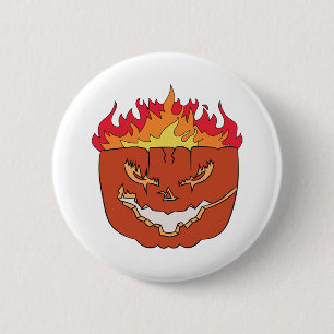 Badge Rond 5 Cm Halloween citrouille
