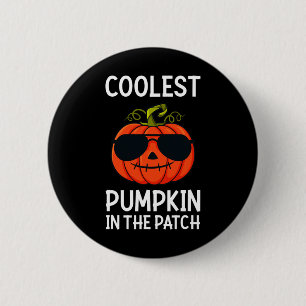 Badge Rond 5 Cm Halloween Citrouille Le Plus Coolest Dans Le Patch