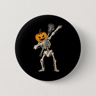 Badge Rond 5 Cm Halloween Citrouille Squelette Lacrosse Dabbing Dr