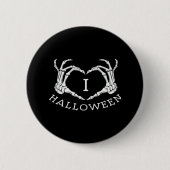 Badge Rond 5 Cm Halloween! Classique - Skeleton Hands Heart (Devant)