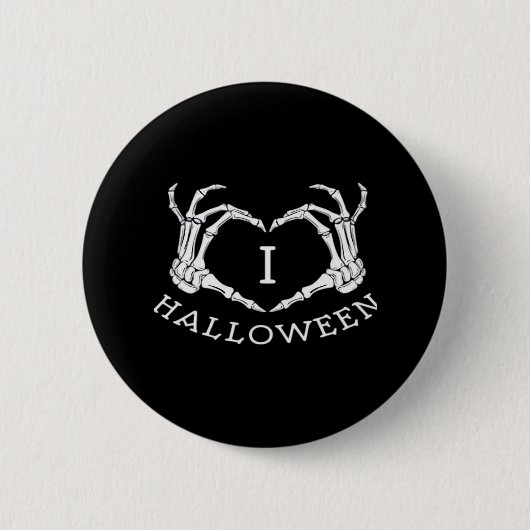 Badge Rond 5 Cm Halloween! Classique - Skeleton Hands Heart (Devant)