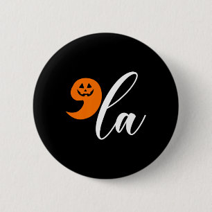 Badge Rond 5 Cm Halloween Comma La Funny Citrouille Kamala Harris